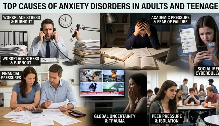 Top Causes of Anxiety Disorders in Adults & Teenagers